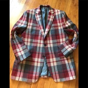 Ralph Lauren Plaid Tweed Wool Blazer 44L